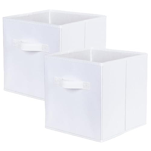 ShellKingdom Storage Bins, Foldable Fabric Storage Cubes and Cloth Organizer Drawer for Closet and Toys, 2 Pack (White) - Image 1