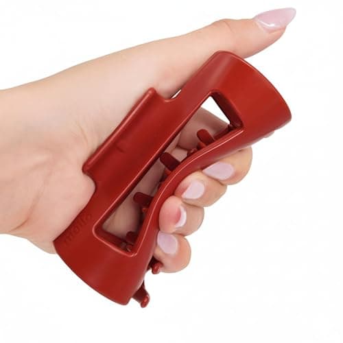 Mello Hair Claw Clip – Flexible Hair Clip for All Hair Types, Durable Strong Hold, Non-Slip Matte Finish, Claw Clips for Girls & Women, Perfect for Everyday Hair Styling, Made in Korea (Red) - Image 1