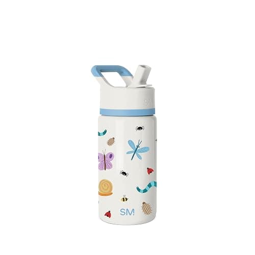 Simple Modern Kids Summit Water Bottle with Straw Lid | 14oz Stainless Steel Cup Insulated Tumbler for Toddlers, School | Cute Critters - Image 1