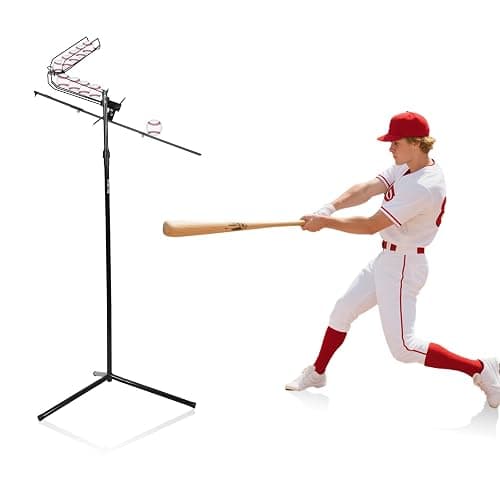 BGOJAB Baseball Soft Toss Pitching Machine | Training System, Support Auto & Manual Ball Drop, Height Adjustable, Hold Up to 10 Balls, Baseball Hitting Swing Trainer for All Ages and Skill - Image 1