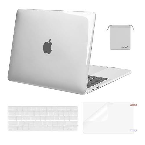 MOSISO Compatible with MacBook Pro 13 inch Case M2 2025, 2024, 2023, 2022-2016 A2338 M1 A2251 A2289 A2159 A1989 A1708 A1706, Plastic Hard Shell&Keyboard Cover&Screen Film&Storage Bag, Crystal Clear - Image 1