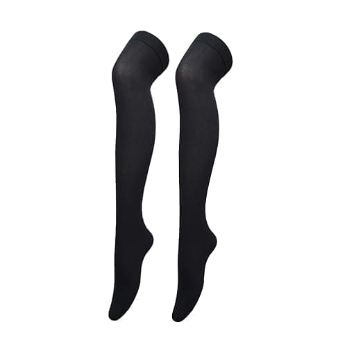 Bestjybt Women's Opaque Stretchy Nylon Over Knee Thigh High Stockings Knee High Costume Boot Socks for Daily Wear Cosplay - Image 1