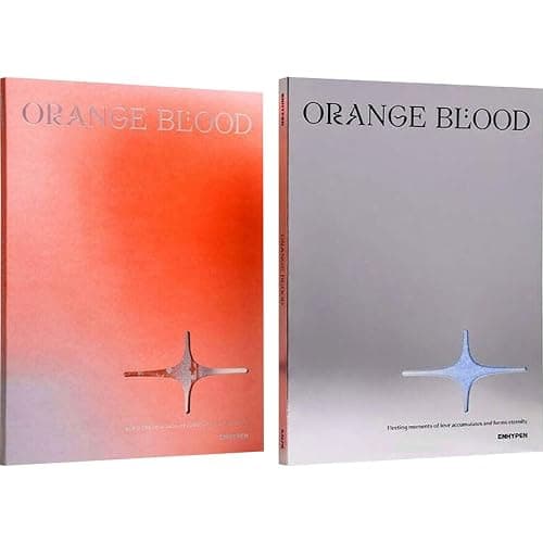 EN HYPEN : ORANGE BLOOD (Set: KSANA Version+KALPA Version) 4th Mini Album Photocard A+Photocard B+Sticker+Postcard+Photo Paper+Poster with Lyrics+Photobook - Image 1