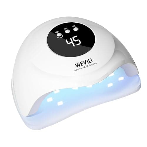 WEVILI 72W UV Nail Lamp, UV Light for Gel Nails with Smart Sensor, 3 Timer Settings & LCD Display, Portable Fast Curing Nail Dryer for Salon and Home Use (White) - Image 1