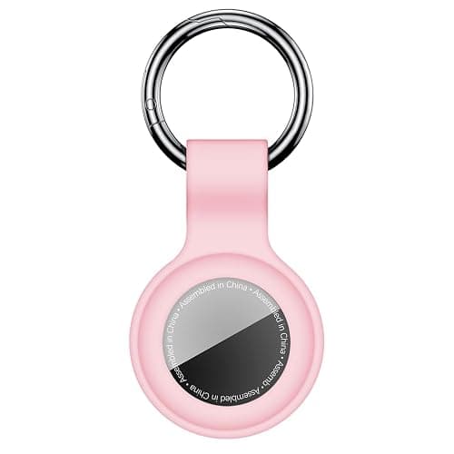 Linsaner Compatible with AirTag Case Keychain for Air Tag Holder Silicone for AirTags Key Ring Cases Tags Chain foe for Apple for AirTag GPS Item Finders Accessories,Pink - Image 1