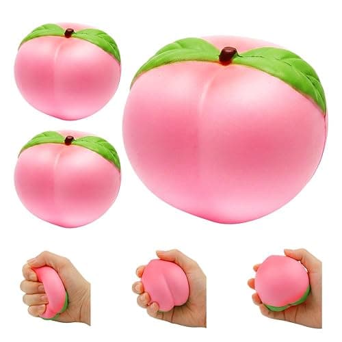 Peach Squishy, 2026 New Soft Stress Relief Squeeze Charm, Kawaii Decor for Home & Office, Relaxing Sensory Fidget for Daily Use (Pink, 3 Pack) - Image 1
