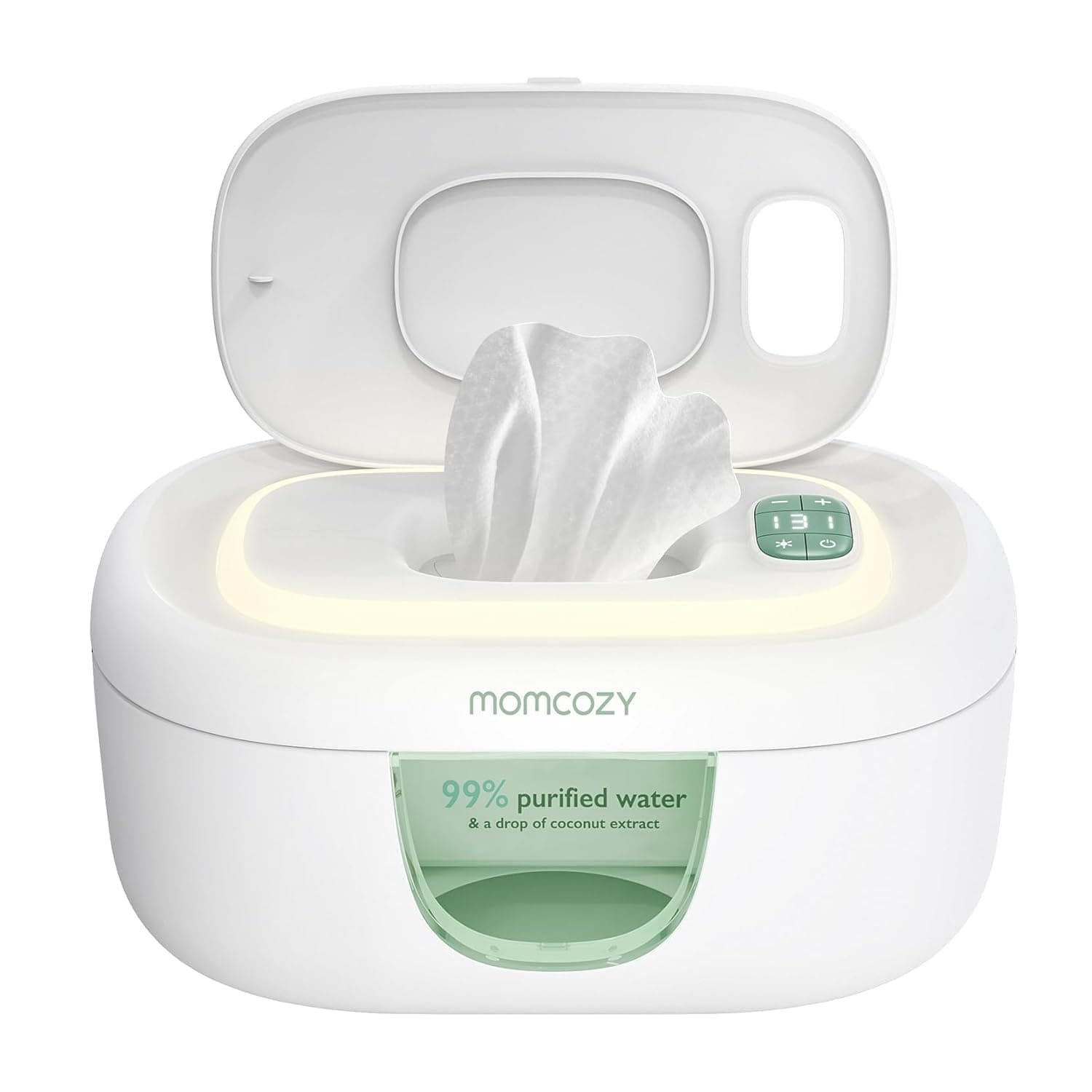 Momcozy Baby Wipe Warmer, Innovative Spring Design, Large Capacity Wipes Dispenser, Fast and Even Heating, 4 Modes of Temperature Heating Control, Diaper Wipe Warmer with Night Light - Image 1