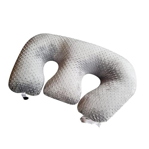 YOUOUYEN Multifunctional twin nursing pillow, maternity nursing pillow, machine washable cotton twin support pillow, anti-spill milk, anti-vomiting cushion (Grey) - Image 1