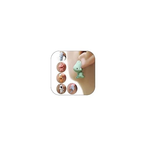 Cute Animal Bite Earrings Fun Unique Earrings for Women Whimsical Jewelry 3D Clay Dinosaur Cartoon Funny Earring Daily Party Fashion Alt Jewelry Gifts - Image 1