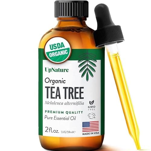 UpNature Tea Tree Oil - 100% Pure USDA Certified Organic Tea Tree Essential Oils for Skin, Hair, Toenail, Body and Scalp (2oz) - Image 1