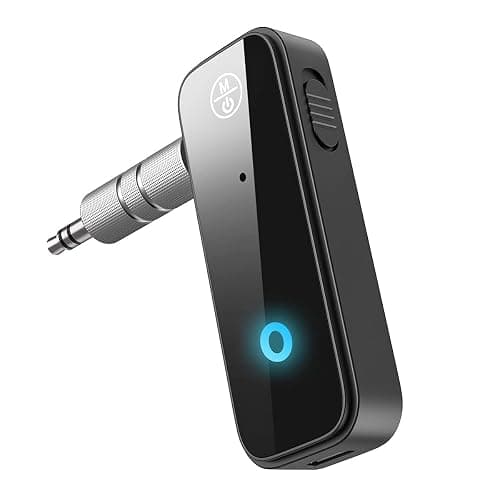 JXTZ Aux Bluetooth 5.0 Adapter for Car, Bluetooth Receiver for Car Home Stereo System and Headphones, Bluetooth Aux Adapter, 2 in 1 Wireless Bluetooth Transmitter and Receiver for Hands-Free Call - Black - Image 1
