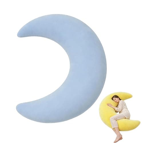 GueYi Oversized Moon Body Pillow, C-Shaped Cooling Moon Pillow (Blue) | Moon Design, 70.9 in Oversized, Body Support, Sleep Pillow, Unique Shape - Image 1