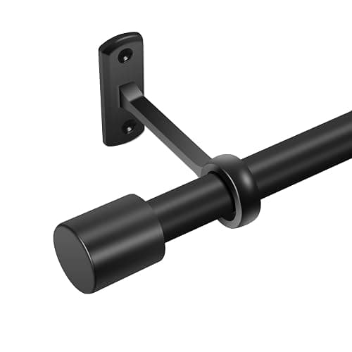 Extra Long Curtain Rods for Windows 120 to 240 Inches, Adjustable 1 Inch Black Curtain Rod for Outdoor Indoor, Modern Heavy Duty Drapery Rod, Room Divider 200 Inch Rod, All Metal, Easy Install - Image 1