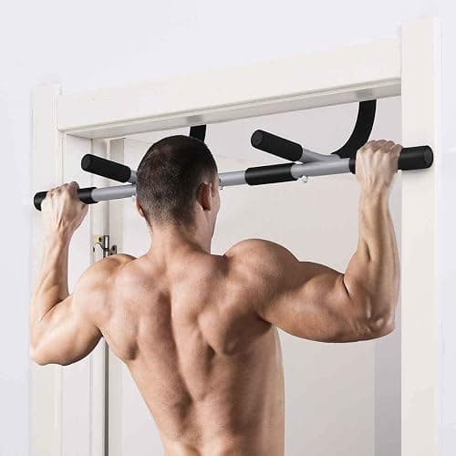 HOMCOM Pull-Up Bar for Doorway, Home Fitness Door Horizontal Push up Bar for Indoor Gym Upper Body Workout, Grey - Image 1