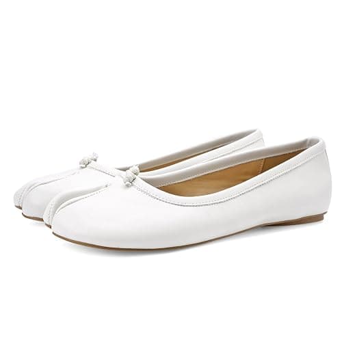 VBDB Tabi Ballet Flats Shoes for Women Rounde Toe Wide Width Split Toe Low Heel Comfortable Flats Shoes - Image 1