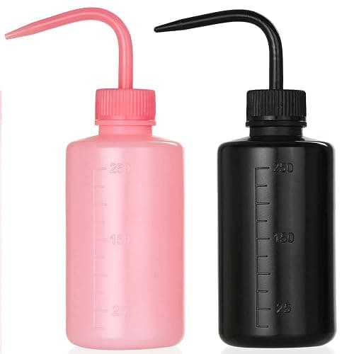 HOOMBOOM 2Pcs 8oz Bottles | ABS Material Water Squirt Bottles for Tattoo Cleaning, Labware Washing, Plant Watering, Black&Pink - Image 1