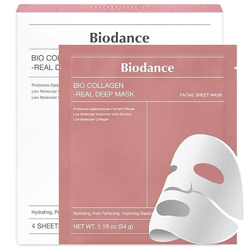 BIODANCE Bio-Collagen Real Deep Mask, Bestselling Hydrating Overnight Hydrogel Mask for Glassy Glowy Skin, Pore Minimizing, Elasticity Improvement, Paraben Free, Fragrance Free, Non-Comedogenic Korean Skincare 34g x 4ea - Image 1