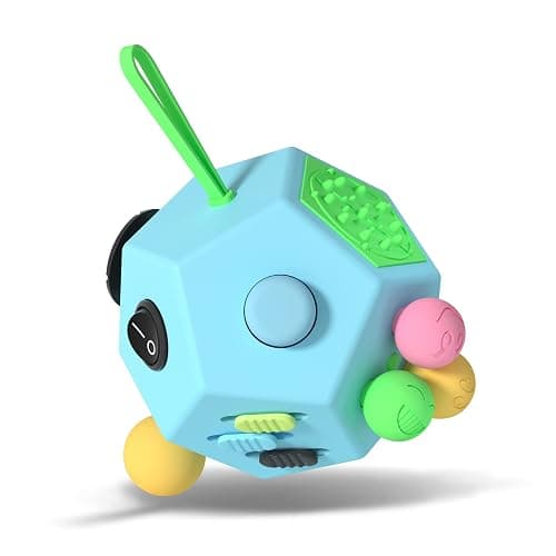 Fidget Dodecagon –12-Side Fidget Toys Cube Relieves Stress and Anxiety Anti Depression Cube for Children and Adults Easter Basket Stuffers Gift Idea (B3 Blue Sky) - B3 Blue Sky - Image 1