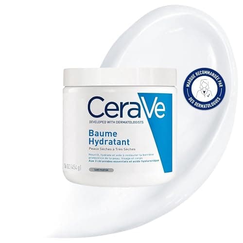 CeraVe - Baume Hydratant Corps et Visage - Peau Sèche, Très Sèche et Atopique - 48H d'Hydratation - Acide Hyaluronique + 3 Céramides - Texture Riche, Non Collante - Sans Parfum, Non Comédogène - 454 g - Image 1