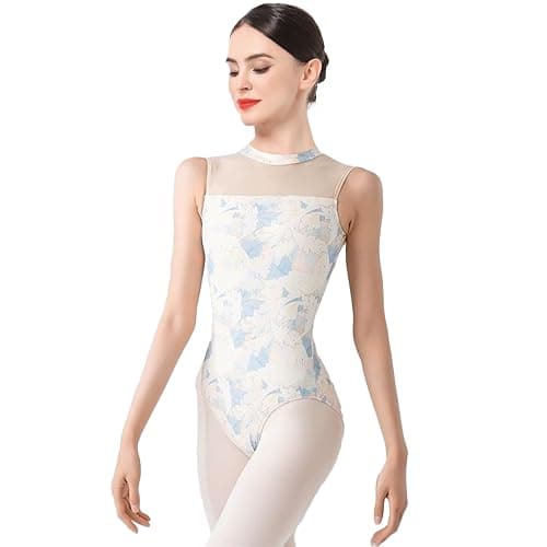 IBAKOM Mock Neck Sleeveless Ballet Leotards for Women Sheer Cutout Back Teen Girl Gymnastics Leotard Ballerina Dance Outfits - Image 1