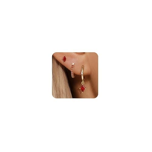 Angelady Gold Hoop Earrings Set for Women, Dainty 14K Gold Plated Huggies Earring, Sterling Silver Hypoallergenic Cartilage Earrings, Trendy Earring Stacks for Multiple Piercing Jewelry Gift(3 Pairs) - Image 1