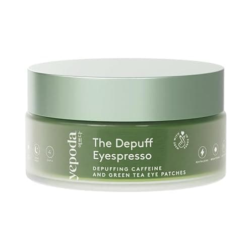 Yepoda The Depuff Eyespresso, Depuffing Caffeine & Green Tea Eye Patches, Reduce Puffiness & Rejuvenates Tired Under Eye Area, Vegan Korean Eyepatches for All Skin Types, 60 pcs / 90 g (3.17 OZ.) - Image 1