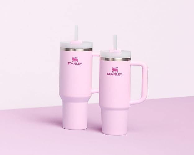 Stanley Quencher H2.0 Tumbler with Handle and Straw 30 oz Flowstate 3-Position Lid Cup Holder Compatible for Travel Insulated Stainless Steel Cup BPA-Free Cherry Blossom - Image 1