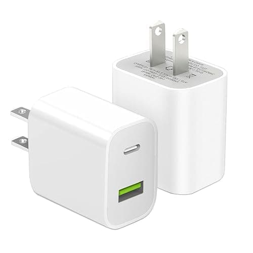 2 Pack USB C Charger Block, Dual Port Type C Wall Charger Fast Charging 20W Power Adapter Cube for iPhone 14/14 Pro/14 Pro Max/14 Plus/13/12/11, XS/XR/X, iPad, Samsung, More - Image 1