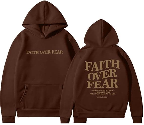 PANOZON Faith Over Fear Hoodie Christian Faith Religious God Tops Man Woman Pullover Y2K Sweatshirt Longsleeve Casual Tops - Image 1