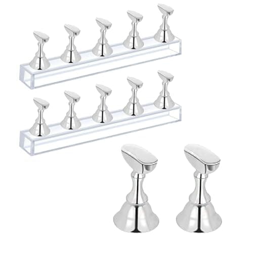 2 Stück Nail Stand,Nagel Halter,Nagel Übungsständer,Nail Holder,Nagelständer Halter,Nagel-Stander,Mit Acrylbasis,Hergestellt Aus Metall,Geeignet Für Nagelstudio,Heimgebrauch - Image 1