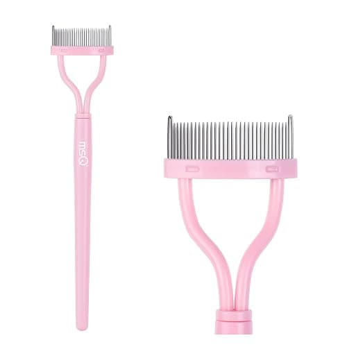 Eyelash Comb Separator MSQ Eyelash Mascara Brush and Comb Lash Separator With Comb Cover Arc Designed Cosmetic Brushes Tool Pink (1PCS) - Image 1