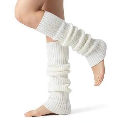 DUOJINSANXI 2 Pcs Leg Warmers Y2k, Leg Warmers, Y2k Accessories, Cute Kawaii Cream Legwarmers for Women Winter - Image 1