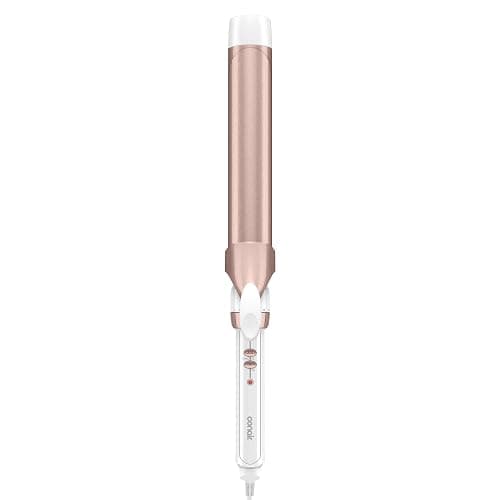 Conair Ceramic Long Barrel XL Curling Iron, 1 ½” Barrel Produces Classic Curls – for use on Medium and Long Hair, Hair Curler | Extra-long 6-in. Barrel (1 ½ in.) Styles Big Soft Waves on Medium to Long Hair, White/Rose Gold, CD710L - Image 1