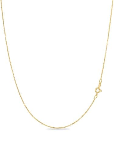 KEZEF Quadratische Gliederkette aus Sterlingsilber, 18 Karat Gold und Roségold für Damen, hypoallergen, nicht färbend, mit Karabinerverschluss – erhältlich in verschiedenen Größen - Image 1