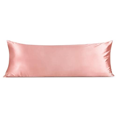 INFIIXSO Body Pillow Cover with Zipper, Luxury Mulberry Silk Body Pillow Case 20x54 Inches, Ultra Smooth and Soft Cooling Long Pillowcase, Gift for Women, Men(Blush Pink) - Image 1