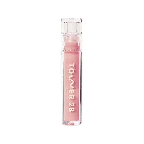 Tower 28 ShineOn Lip Gloss Jelly - Hydrating Tinted Lip Balm + Milky Gloss for Sensitive Lips - Non-Sticky + High-Shine Jelly Formula with Nourishing Oil Blend - Oat - Peachy Pink (0.13) - Image 1