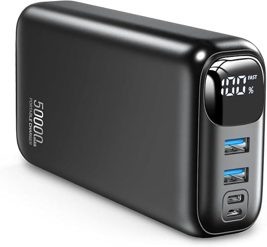 OHOVIV Portable Charger 50000mAh Power Bank - 22.5W Fast Charging External Battery Pack,USB-C Portable Phone Charger for iPhone 17/16/15/14/13 Pro Android Samsung, for Travel Camping Essential - Image 1