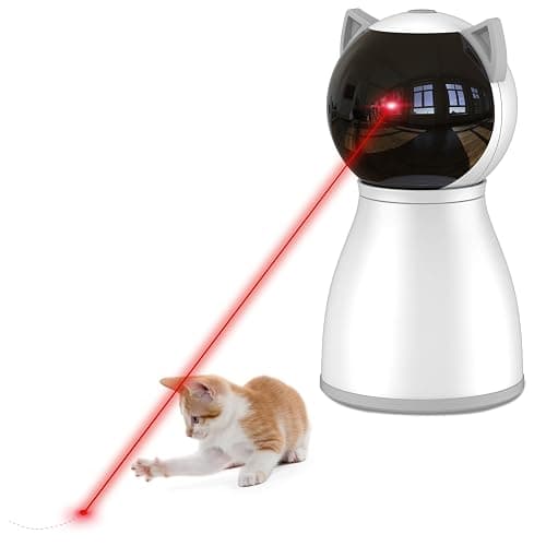 YVE LIFE Laser Cat Toys for Indoor Cats,The 4th Generation Real Random Trajectory Motion Activated Rechargeable Automatic Cat Laser Toy,Interactive Cat Toys for Bored Indoor Adult Cats/Kittens(White) - Image 1