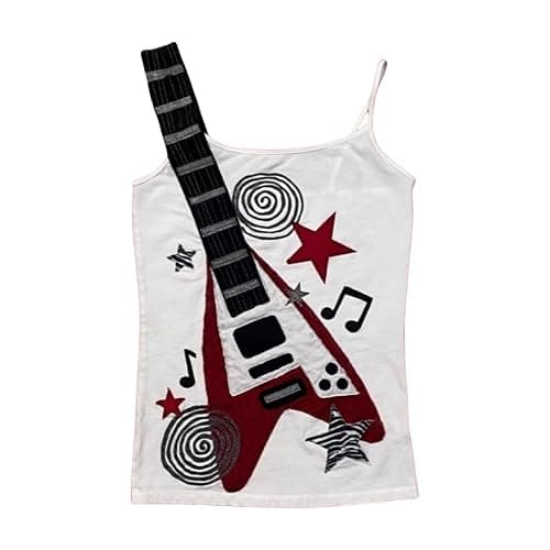 Punk Rock Concert Graphic Tank Tops Women Cute Summer Spaghetti Strap Sleeveless Crop Cami Y2k Grunge Emo Shirt - Image 1