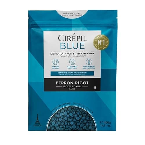 Cirepil - Blue - 400g / 14.11 oz Hard Wax Beads Bag - Face & Body Wax, Unscented & No Strip Needed - Perfect for Sensitive Skin & Brazilian Waxing - Fluid Gel Texture, Easy Hair-Removal - Image 1