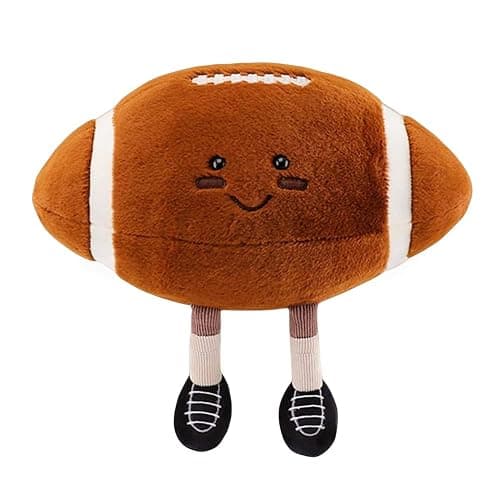 XIYUAN 13inch Rugby Plush Toys Soft Stuffed Sports Plush Balls Cute Fun American Soccer Doll Toys with feet Creative Football Spherical Decor Throw Pillow for Christmas Kid Gift (Rugby) - Image 1