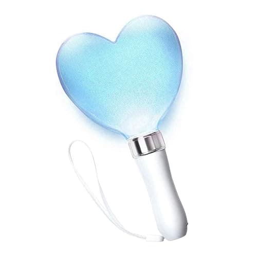 KASCLINO LED Concert Cheering Wand, 15 Color Heart Shaped Cheer Stick Party Flashing Light, Battery Powered Stick for Festivals Rave Birthday Concert Party Supplies(as Shown) - Image 1