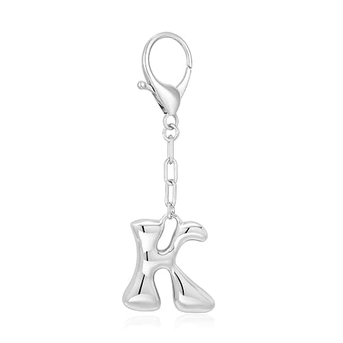LILIE&WHITE Gold Bubble Initial Keychain For Women Handbag Charms Fashion Alphabet Keychain Accessories Gift - Image 1