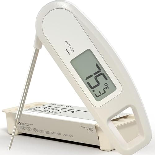 Lavatools Javelin® Ultra-Fast 3-Second Digital Instant Read Meat Thermometer for Grill and Cooking, 2.75" Probe, Compact Foldable Design, Large Display, IP65 Water Resistant, NSF Certified – Milk - Image 1