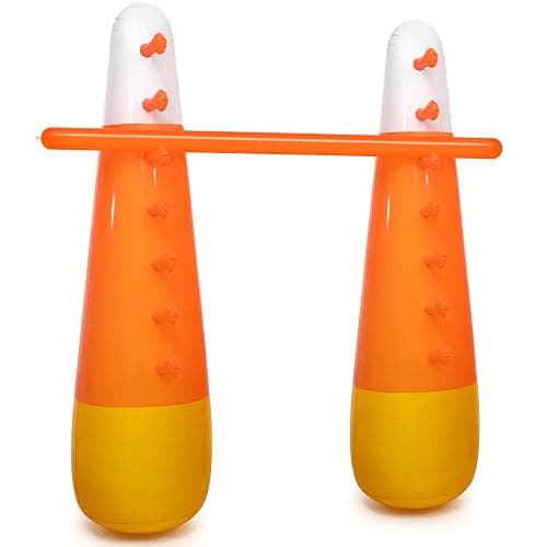 Seenelling Inflatable Limbo Candy Corn Game Halloween Party Carnival Game Trick or Treat Party Decor Vacations Indoor Outdoor Fun Inflatable Halloween Backyard Games for Teens Adult - Image 1