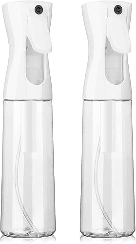 Spray Bottle for Hair 300ml/10.15oz, 2pcs Continuous Spray Bottle Empty Fine Mist Spray Bottles, Leak-Proof Clear Water Mister Spray Bottle for Hair Styling, Plants, Cleaning (2pcs 300ml, White) - Image 1