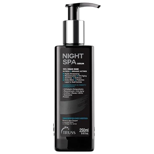 TRUSS Night Spa Serum - Anti Aging Damaged Hair Treatment with 100% Vegan Wax Base - Anti Frizz Hair Serum for Extra Shine, Moisture and Elasticity - (250 ml) - Aloe - 8.45 Fl Oz (Pack of 1) - Image 1