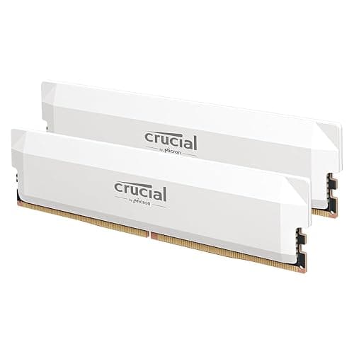 Crucial Pro DDR5 RAM 32GB Kit (2x16GB) 6000MHz CL36, Overclocking Gaming, Intel XMP 3.0 / AMD EXPO, Computer Memory (PC), White - CP2K16G60C36U5W - Image 1