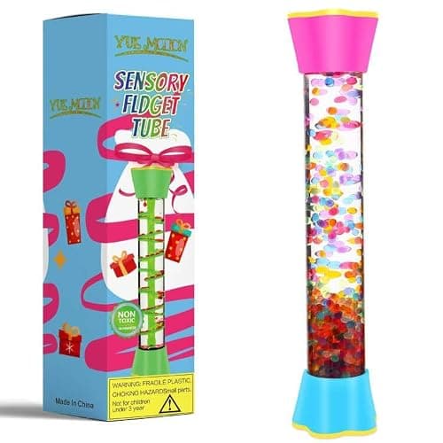 Cucue Sensory Fidget Tubes Set - Calming Toys for Kids - Sensory Tube with Crystal Glitter Bottle, Gravity Spinner, Bubble Drop Spiral Hourglass - Promotes Calmness & Independent Play (Single Pack, 1) - Image 1