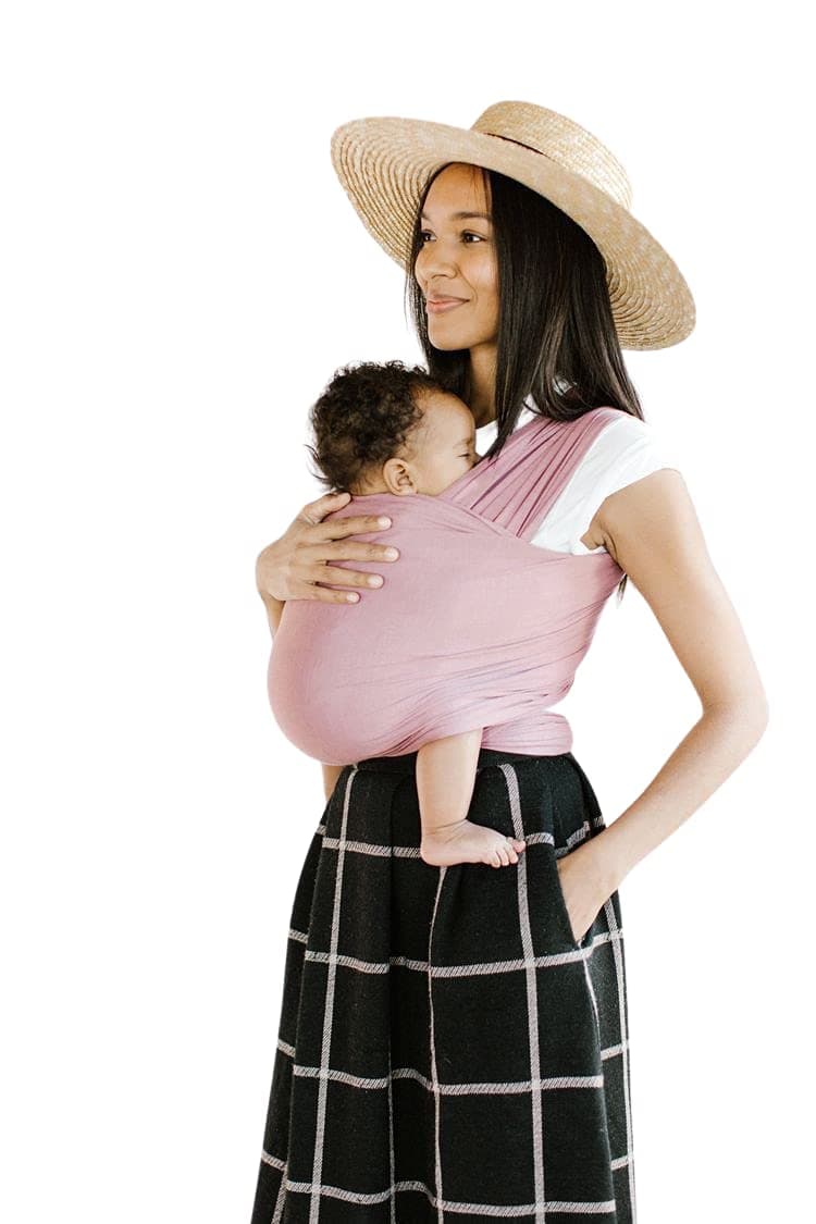 Mae Baby Fular Ergonómico para Bebé | Portabebé | Fular Elástico | Hasta 10Kg | Baby Wrap | Color Rosa Palo, 1 Pieza - Rosa Palo - Image 1